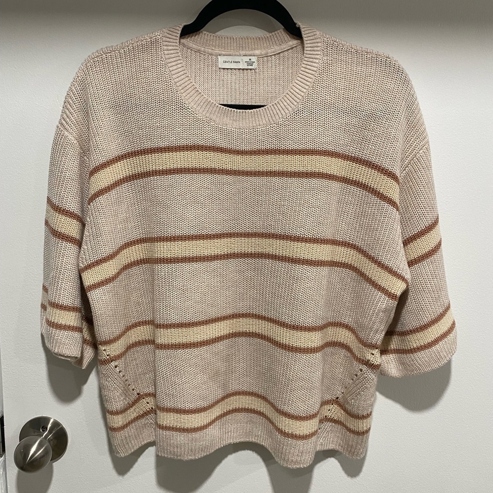 Gentle Fawn Women's Striped Sweater in Cream and Brown